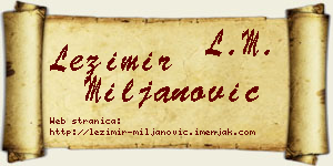 Ležimir Miljanović vizit kartica